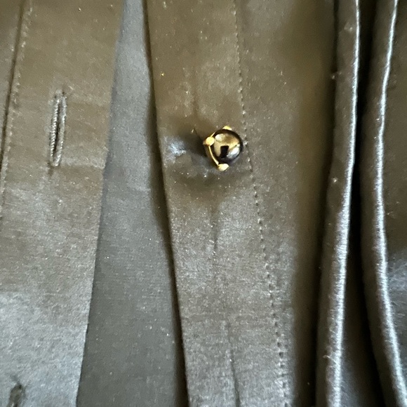 Milly Black Satin blouse with tie - Picture 4 of 5